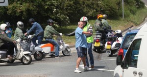 Man tackles the marshal over the delay